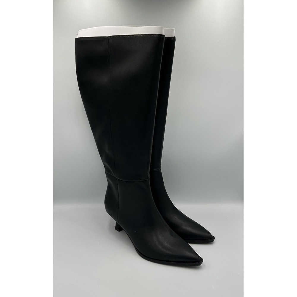 Madden NYC Women's Kitten Heel Knee High Boots‎ Black Size 7 NWT